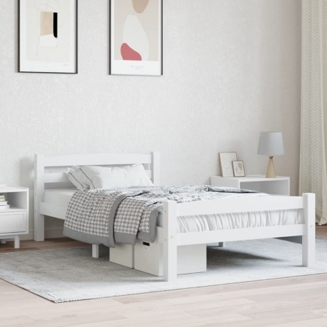vidaXL Dormeuse Estraibile senza Materasso Bianca Legno Pino 90x200 cm