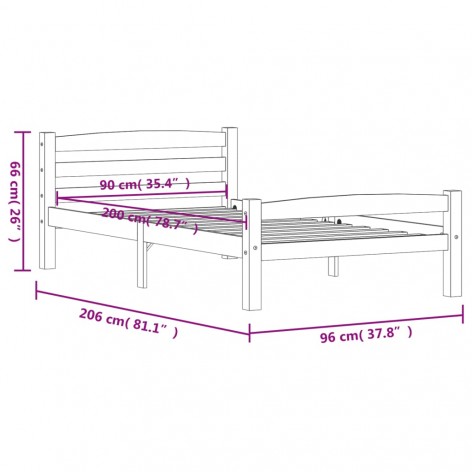 vidaXL Dormeuse Estraibile senza Materasso Bianca Legno Pino 90x200 cm