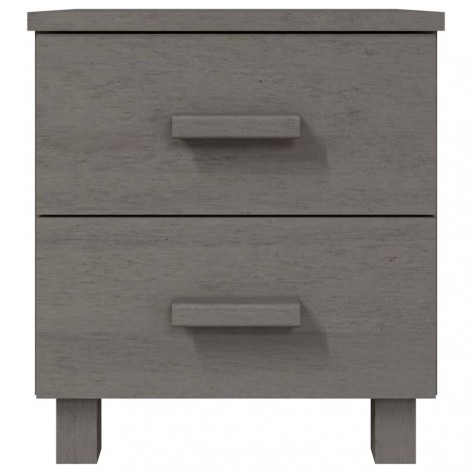 Comodini 2 pz Grigio Chiaro 40x35x44,5cm Legno Massello di Pino VidaXL